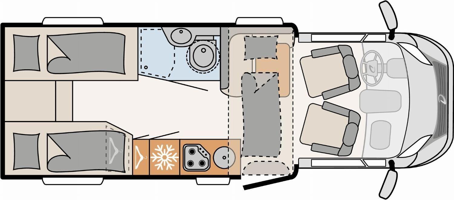 Wohnmobil Mercedes Sprinter Dethleffs T 6613 EB Globeline mit 4 Sitzen und 3 Schlafplätzen