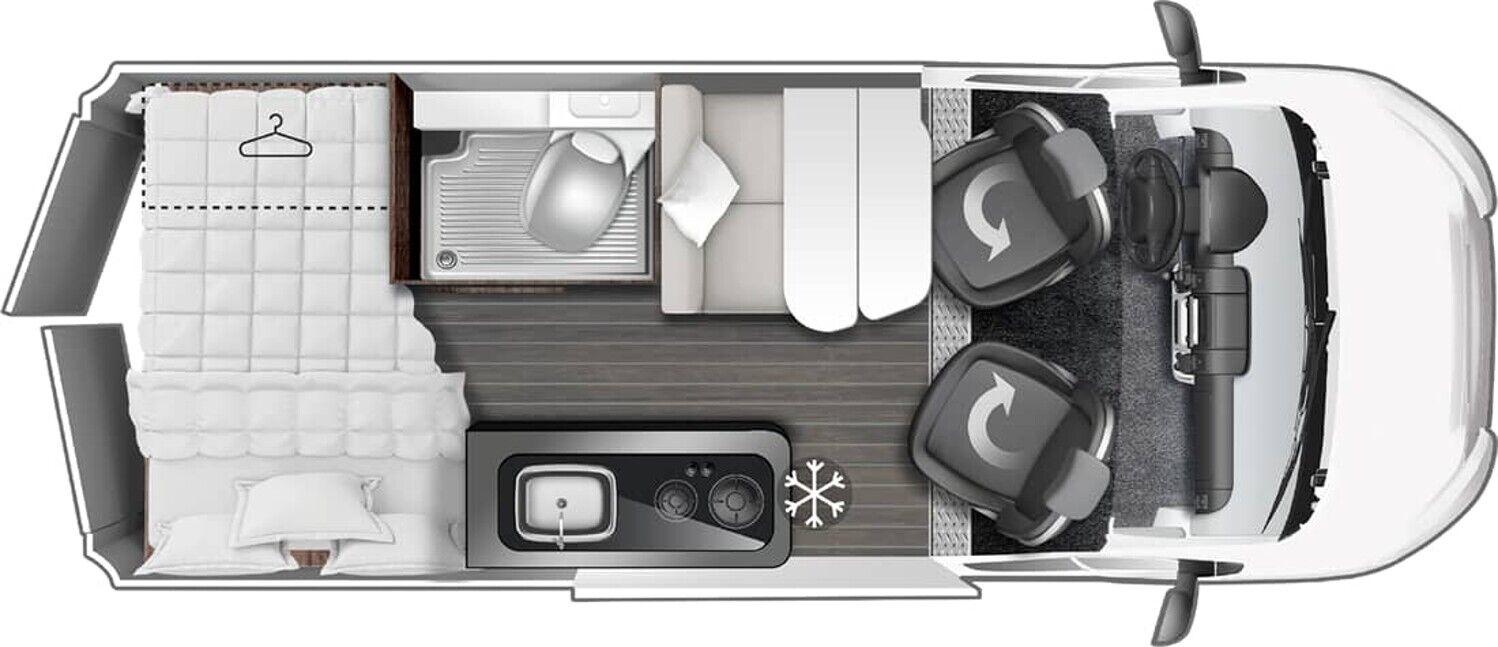 Wohnmobil Fiat Ducato Roller Team K2 Livingstone Sport mit 4 Sitzen und 2 Schlafplätzen