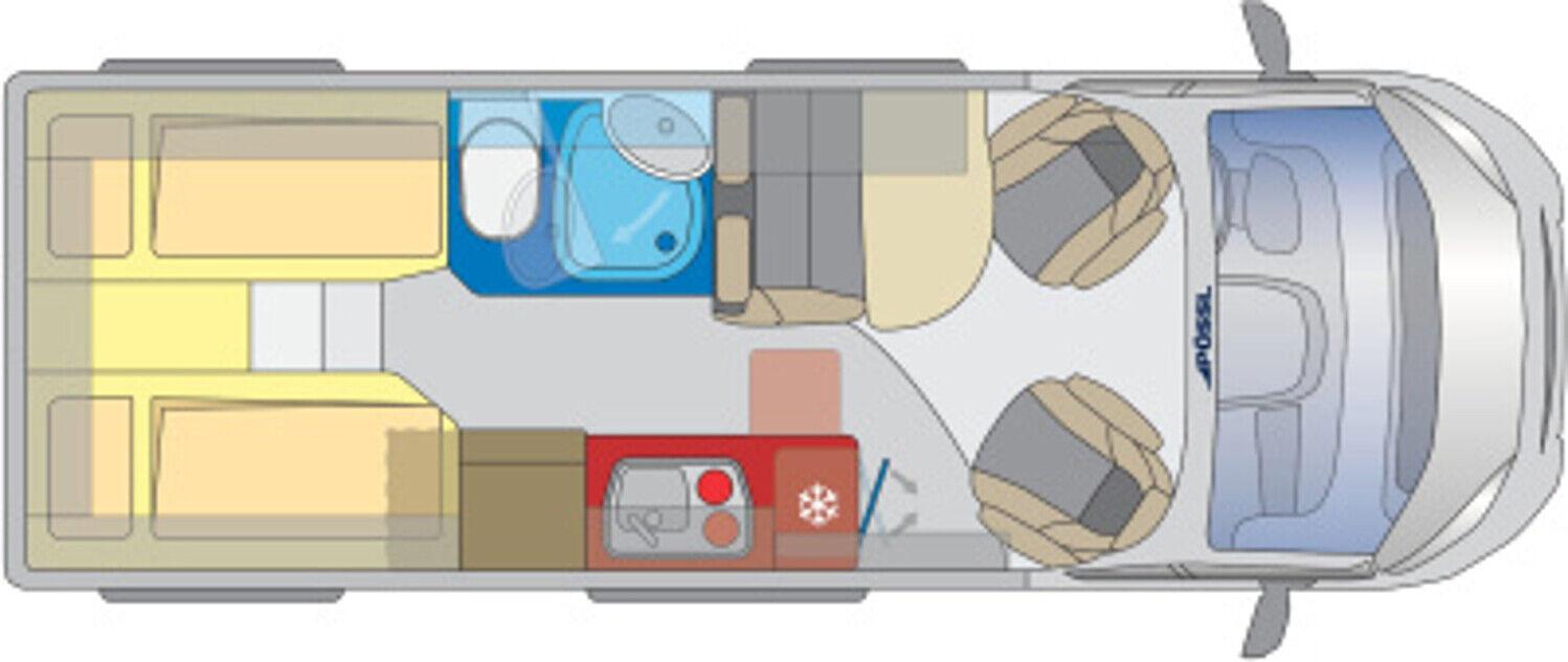 Wohnmobil Citroen Jumper Pössl Citroen 165 PS Summit 640 mit 4 Sitzen und 2 Schlafplätzen