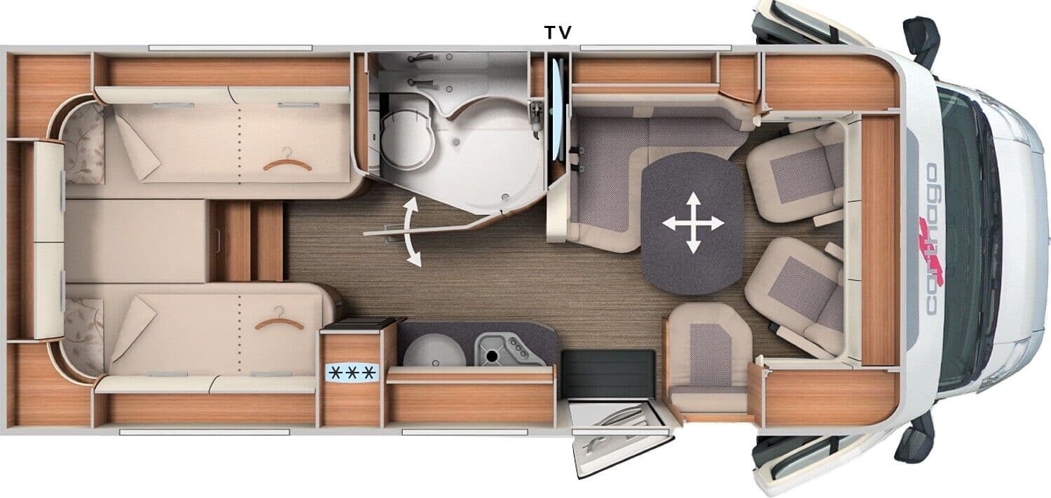 Wohnmobil Mercedes Sprinter Carthago 143 KB LE comfort C1-tourer T mit 4 Sitzen und 2 Schlafplätzen