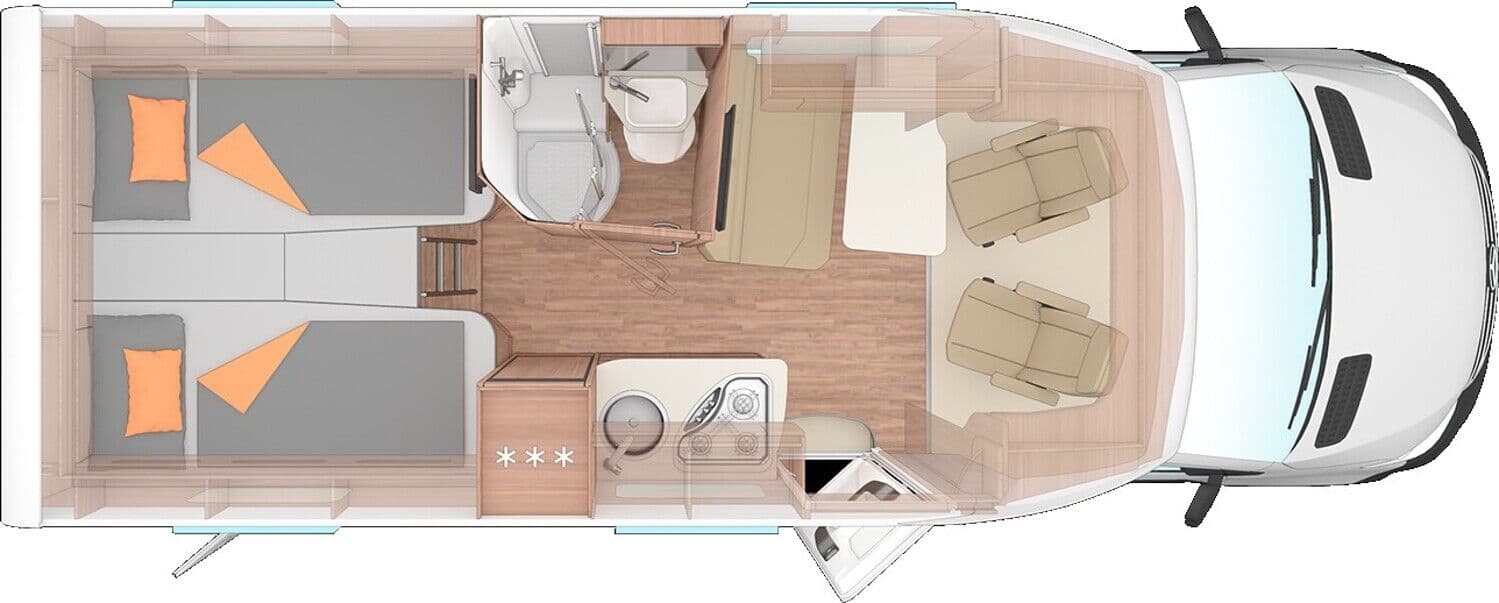 Wohnmobil Mercedes Sprinter Weinsberg 640 MEG EDITION [PEPPER] CaraCompact mit 4 Sitzen und 2 Schlafplätzen