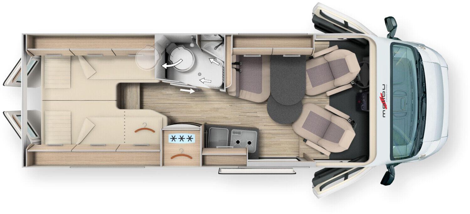 Wohnmobil Fiat Ducato Malibu 640 LE Van comfort mit 4 Sitzen und 2 Schlafplätzen