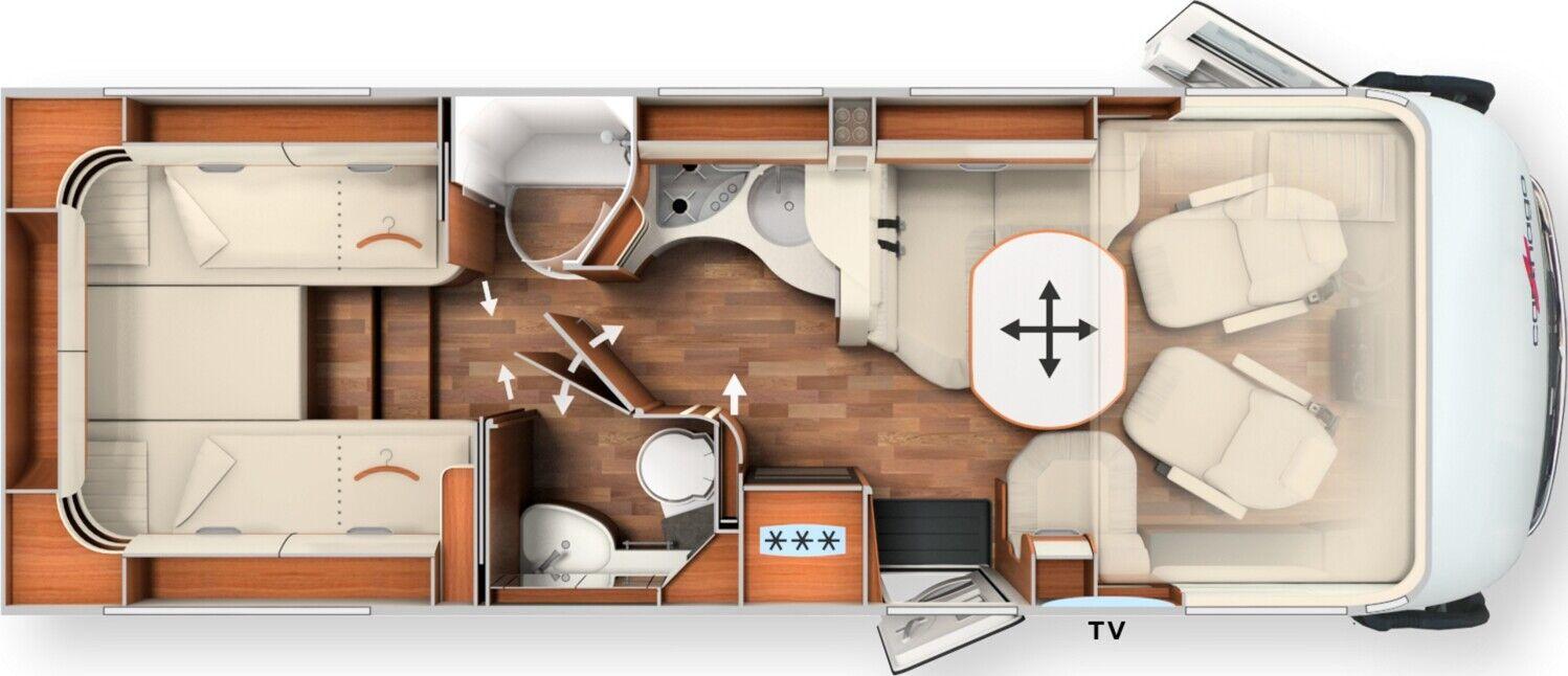 Wohnmobil Fiat Ducato Carthago 4.9 LE chic c-line I mit 4 Sitzen und 4 Schlafplätzen