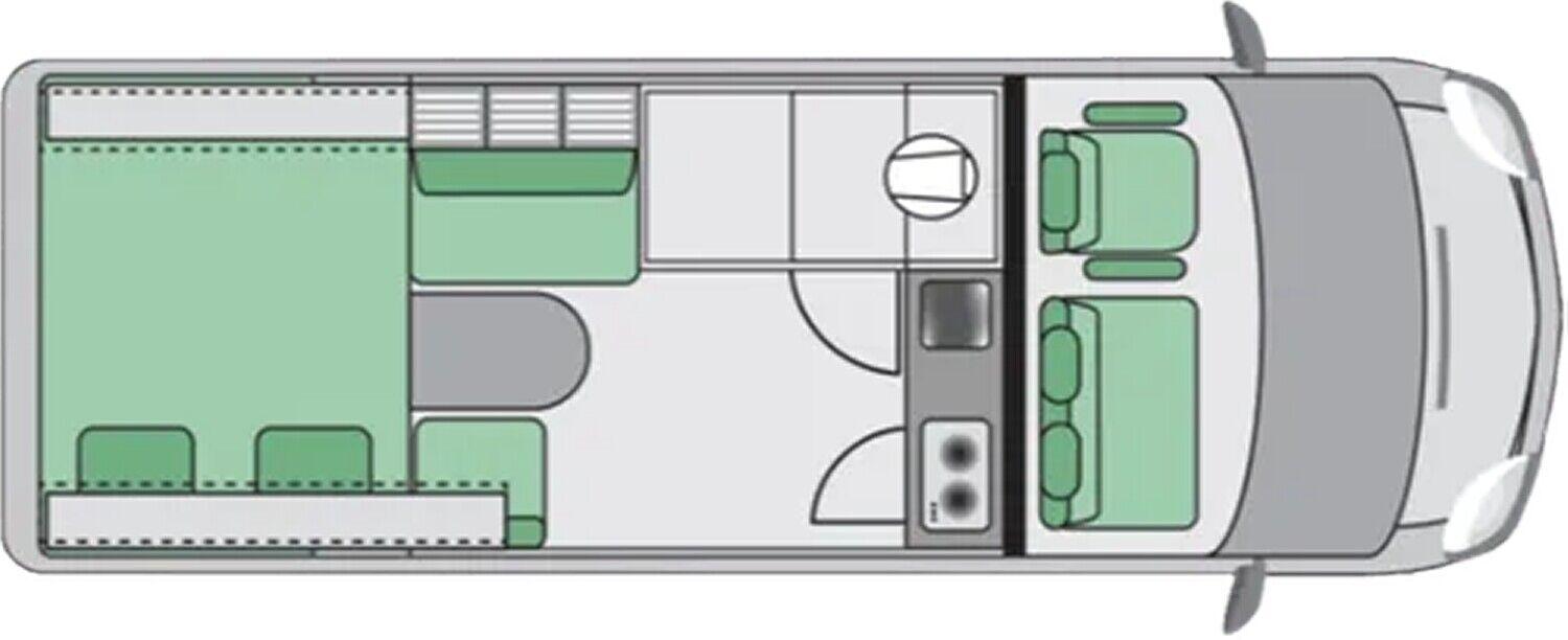 Wohnmobil Fiat Ducato Freedo RV Core 120 PS 636 mit 3 Sitzen und 2 Schlafplätzen