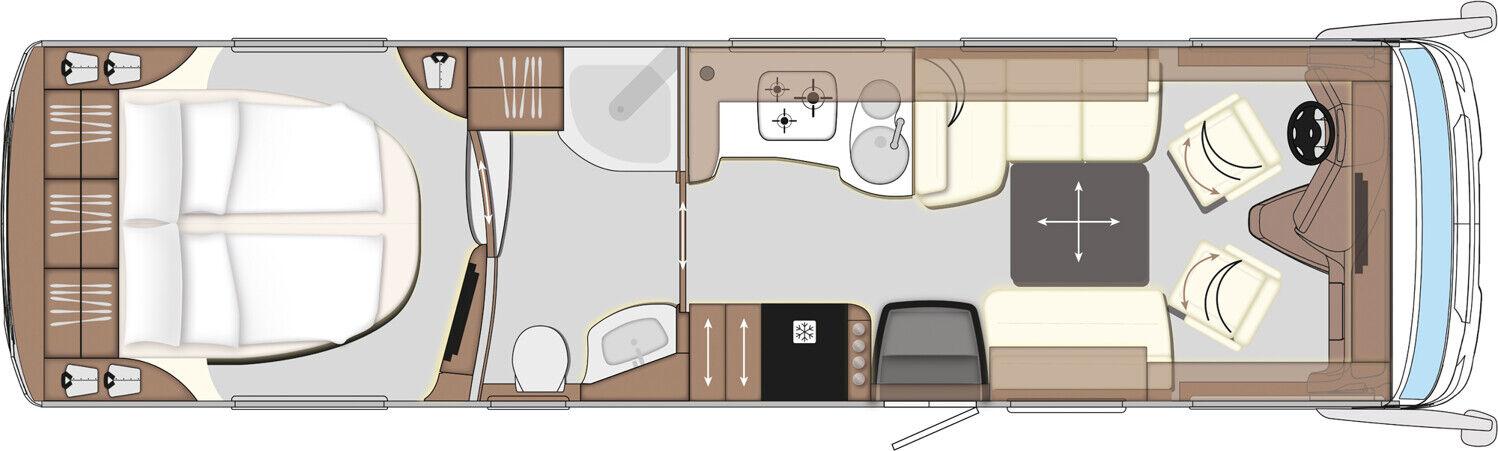 Wohnmobil Mercedes Actros Concorde 990 GI Liner mit 4 Sitzen und 2 Schlafplätzen