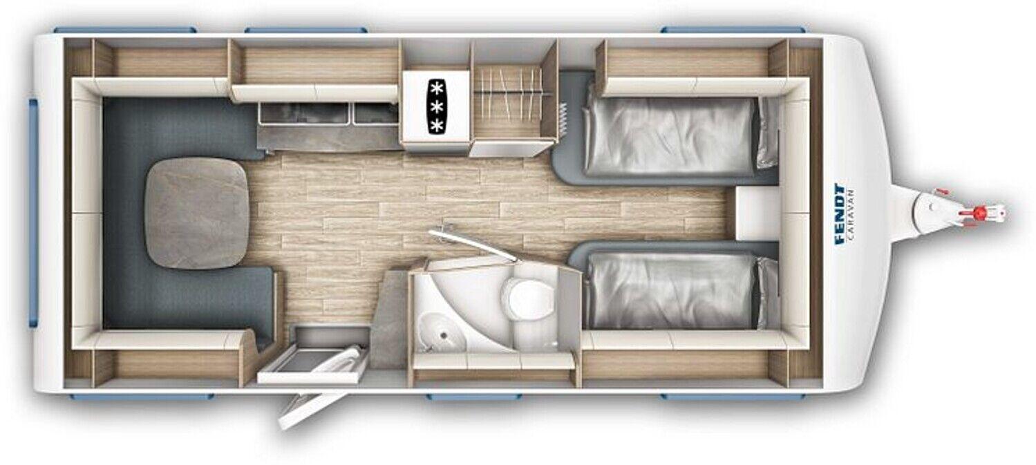 Wohnwagen Fendt 515 SG Tendenza mit 4 Sitzen und 4 Schlafplätzen