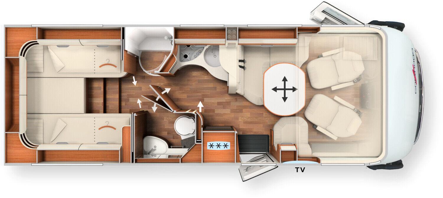 Wohnmobil Fiat Ducato Carthago 4.9 LE chic c-line I mit 4 Sitzen und 4 Schlafplätzen
