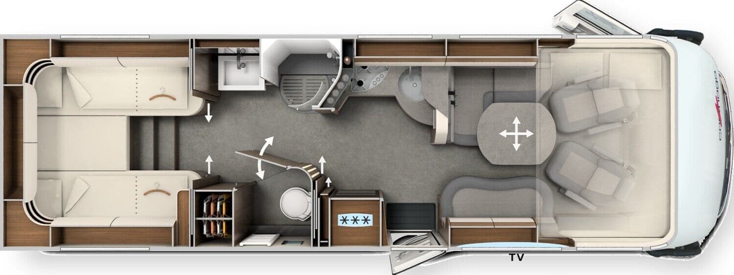 Wohnmobil Mercedes Sprinter Carthago 5.9 XL LE chic c-line I mit 4 Sitzen und 2 Schlafplätzen