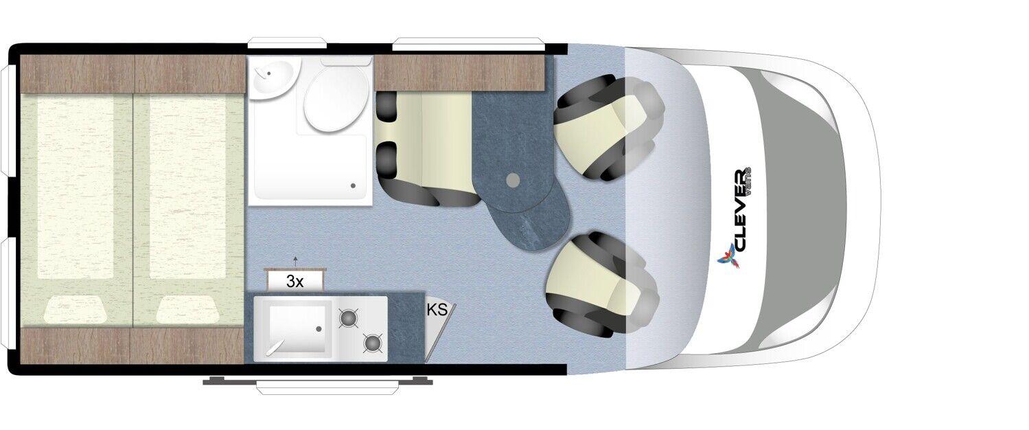 Wohnmobil Citroen Jumper Clever Citroen 165 PS Tour 540 mit 4 Sitzen und 2 Schlafplätzen
