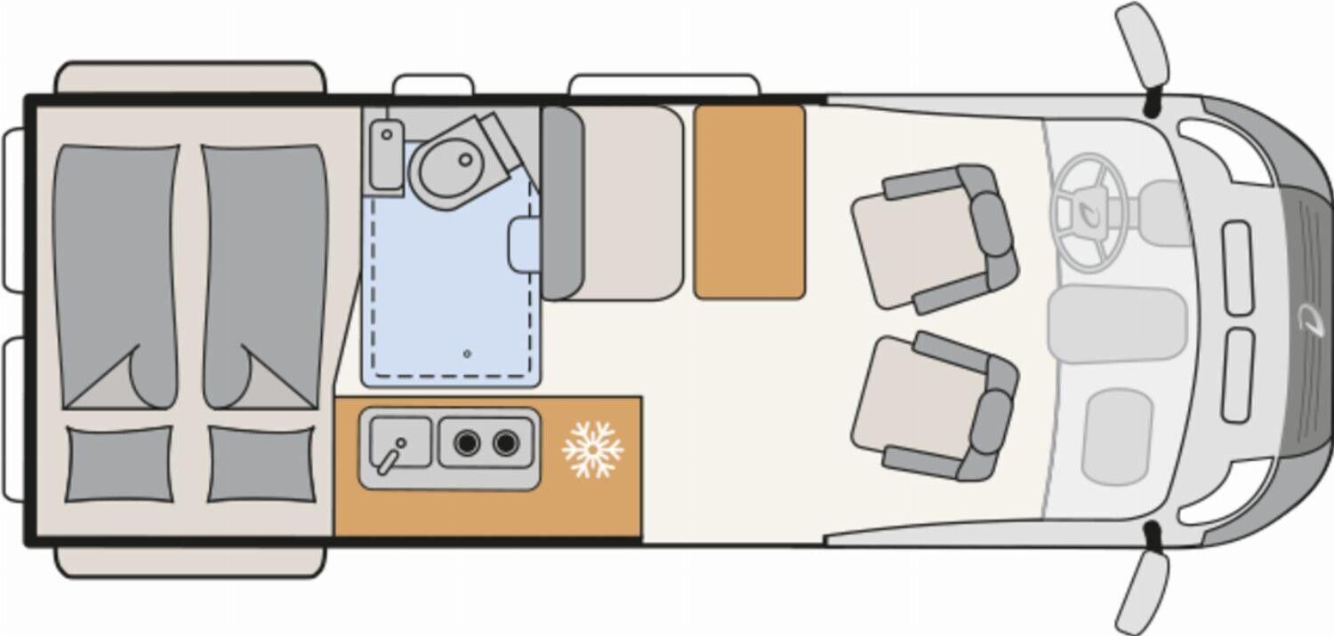 Wohnmobil VW Crafter Dethleffs 600 DR VW Globetrail Performance mit 4 Sitzen und 2 Schlafplätzen