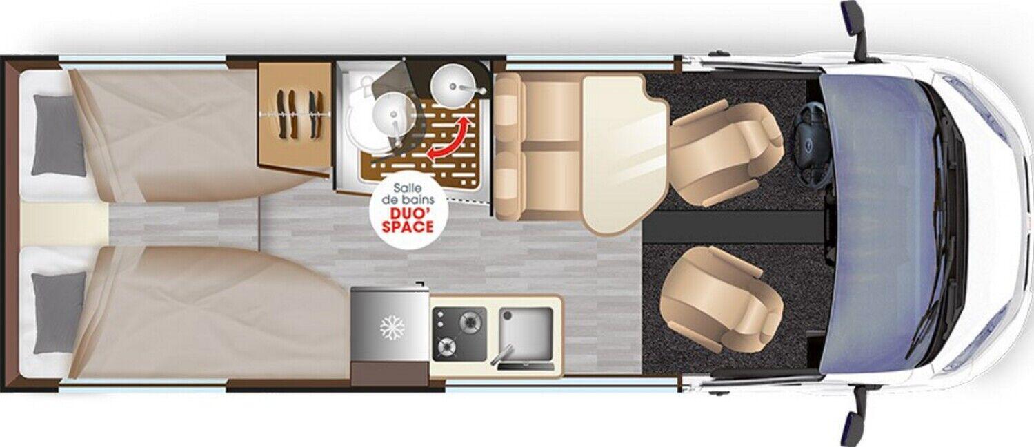 Wohnmobil Fiat Ducato Dreamer D68 Saphir Select mit 4 Sitzen und 2 Schlafplätzen