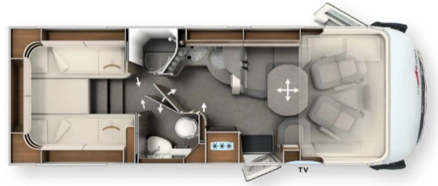 Wohnmobil Mercedes Sprinter Carthago I 4.9 LE chic c-line mit 4 Sitzen und 2 Schlafplätzen