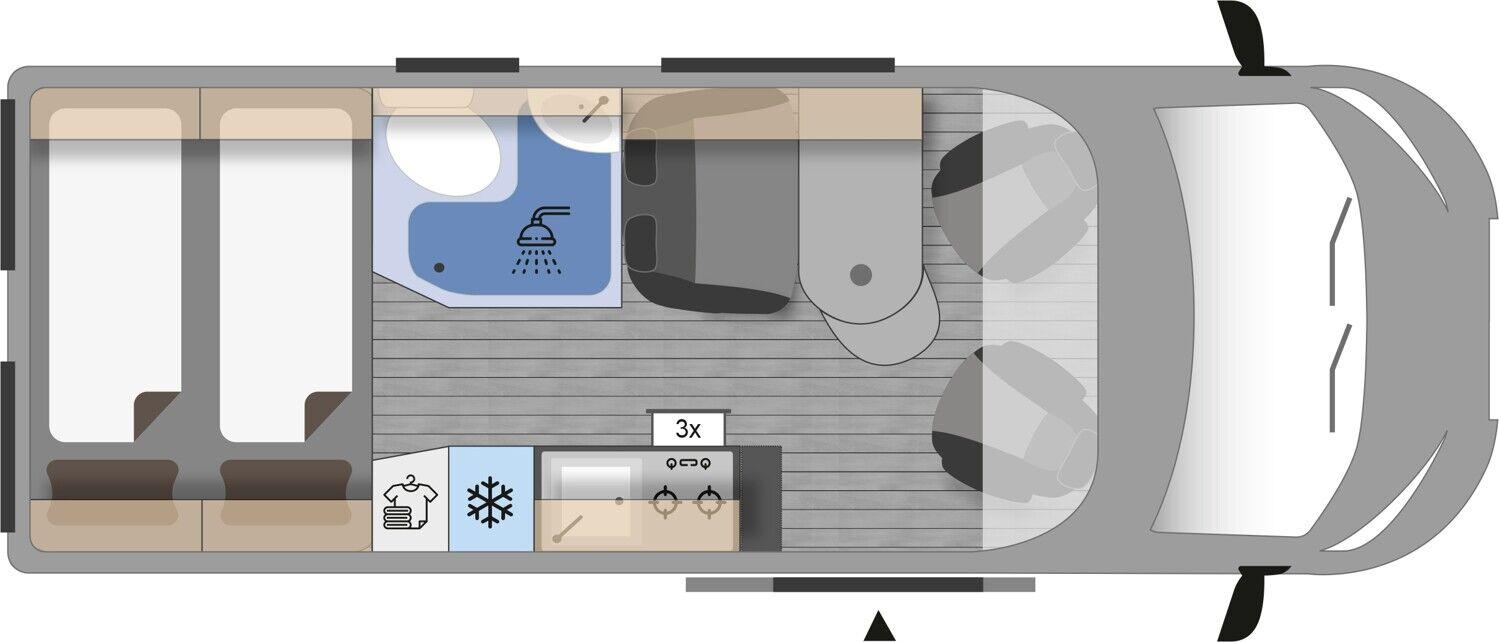 Wohnmobil Fiat Ducato Clever Fiat 180 PS Celebration 600 mit 4 Sitzen und 2 Schlafplätzen