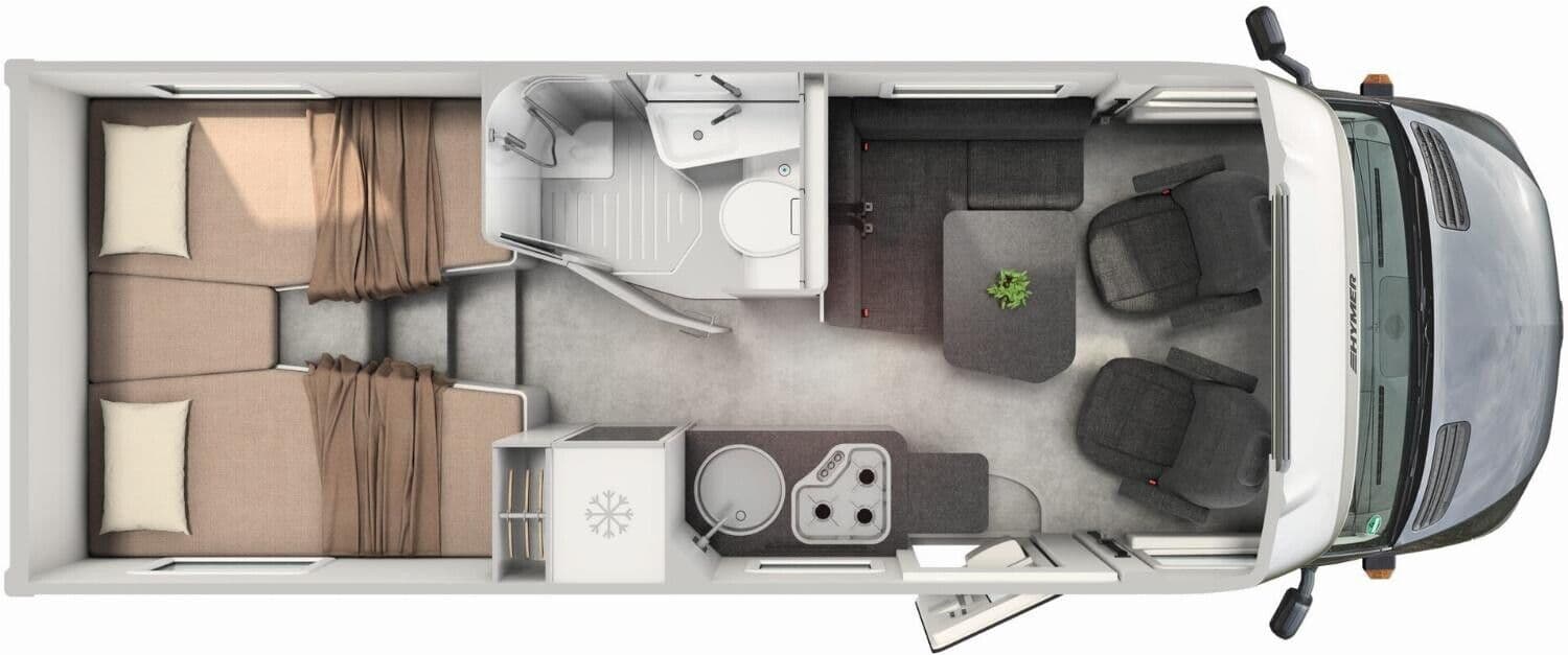 Wohnmobil Mercedes Sprinter Hymer 580 ML-T CrossTrail mit 4 Sitzen und 3 Schlafplätzen