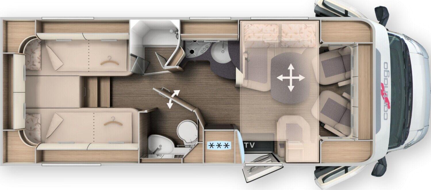 Wohnmobil Fiat Ducato Carthago 145 RB LE comfort (241) C1-tourer T mit 4 Sitzen und 2 Schlafplätzen