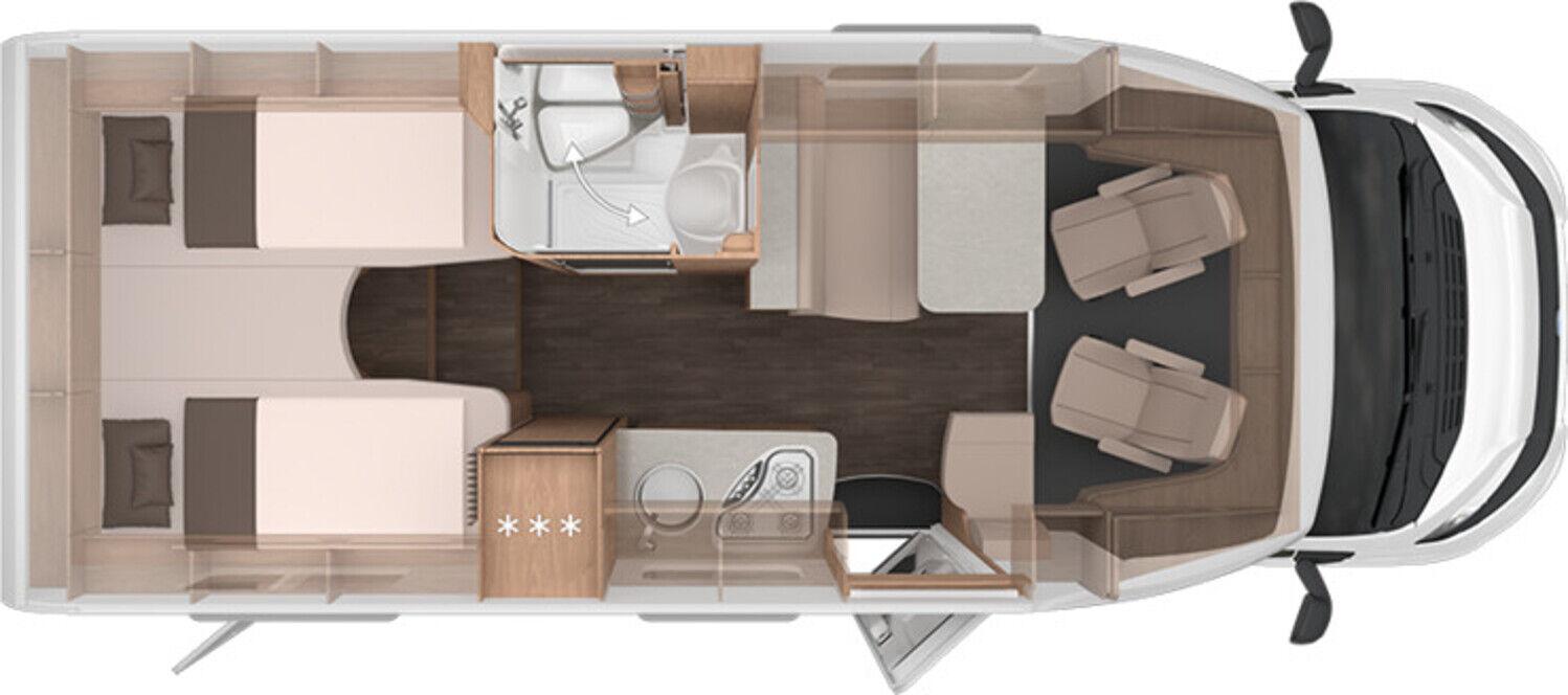 Wohnmobil Fiat Ducato Knaus 650 MEG Platinum Selection L!VE TI mit 2 Sitzen und 2 Schlafplätzen