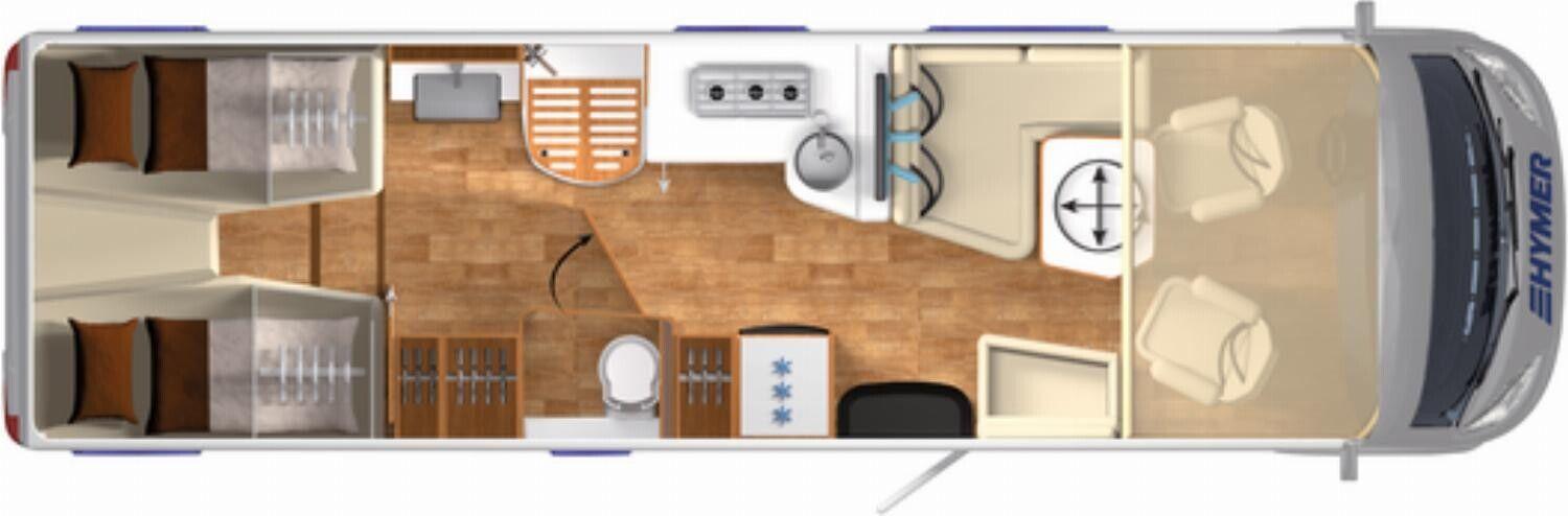 Wohnmobil Mercedes Sprinter Hymer 880 B-Klasse ML I mit 4 Sitzen und 4 Schlafplätzen