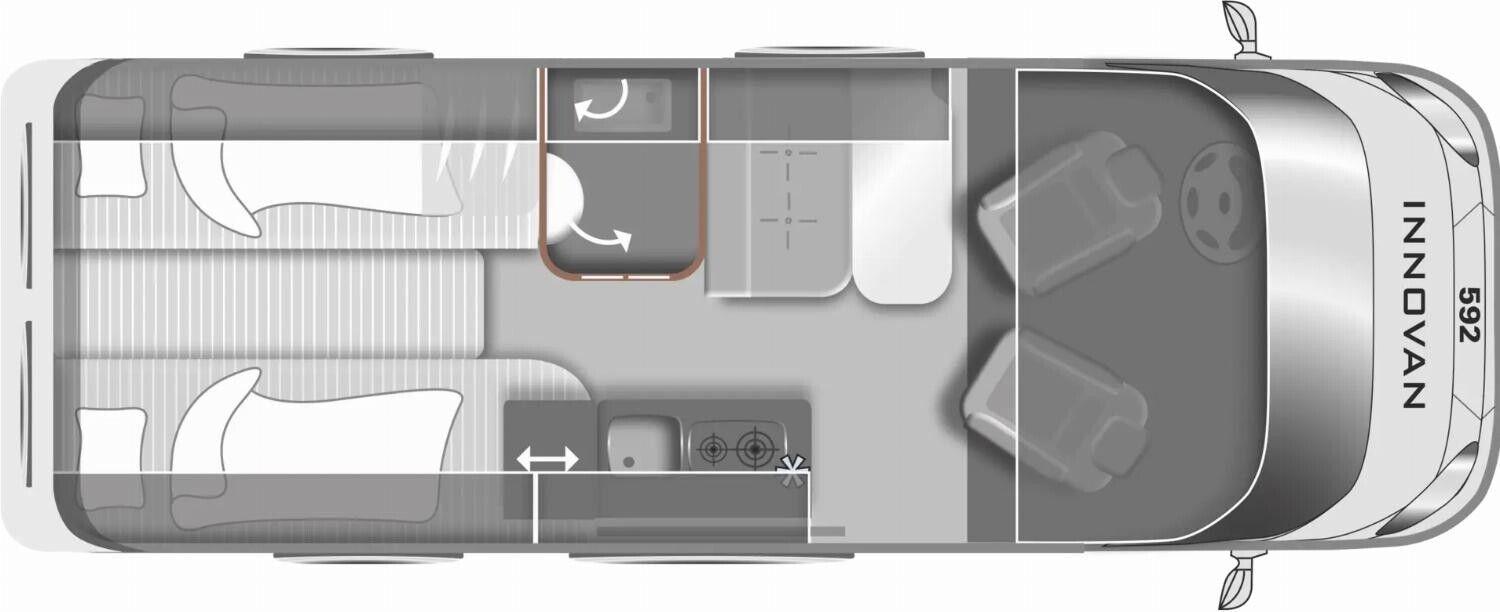 Wohnmobil Ford Transit LMC 592 Innovan mit 4 Sitzen und 2 Schlafplätzen