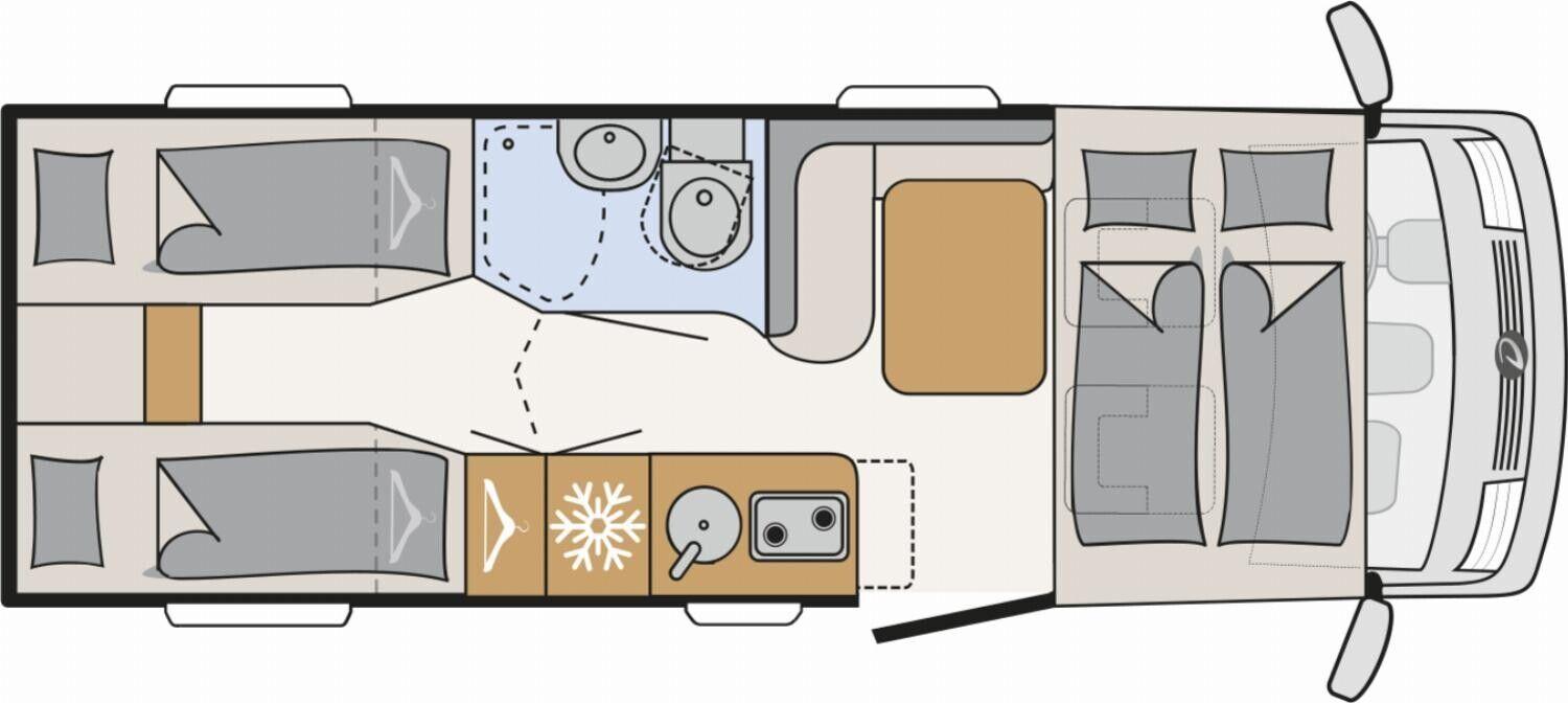 Wohnmobil Fiat Ducato Dethleffs I 6 Globebus mit 4 Sitzen und 4 Schlafplätzen