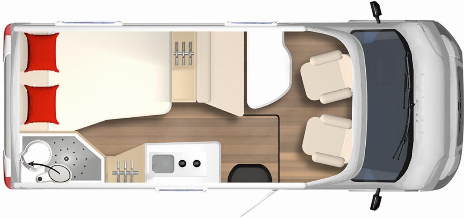 Wohnmobil Citroen Jumper Bürstner T 569 Nexxo Van mit 4 Sitzen und 2 Schlafplätzen