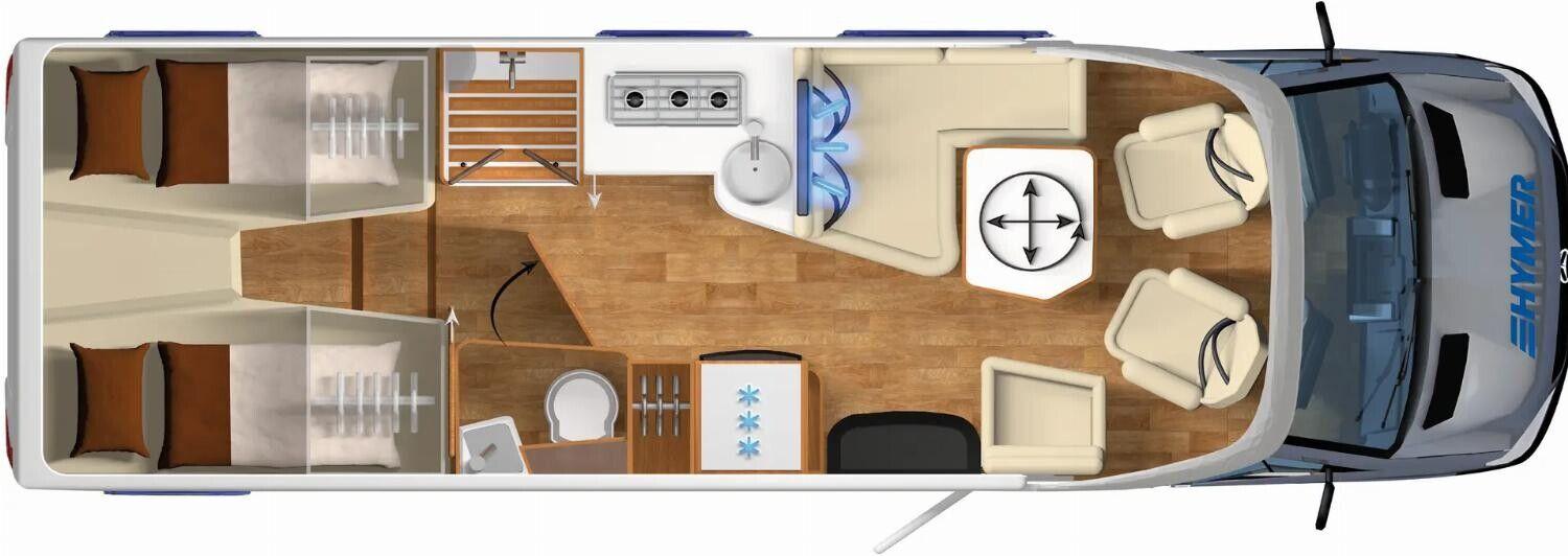 Wohnmobil Mercedes Sprinter Hymer 780 B-Klasse ML T mit 4 Sitzen und 2 Schlafplätzen