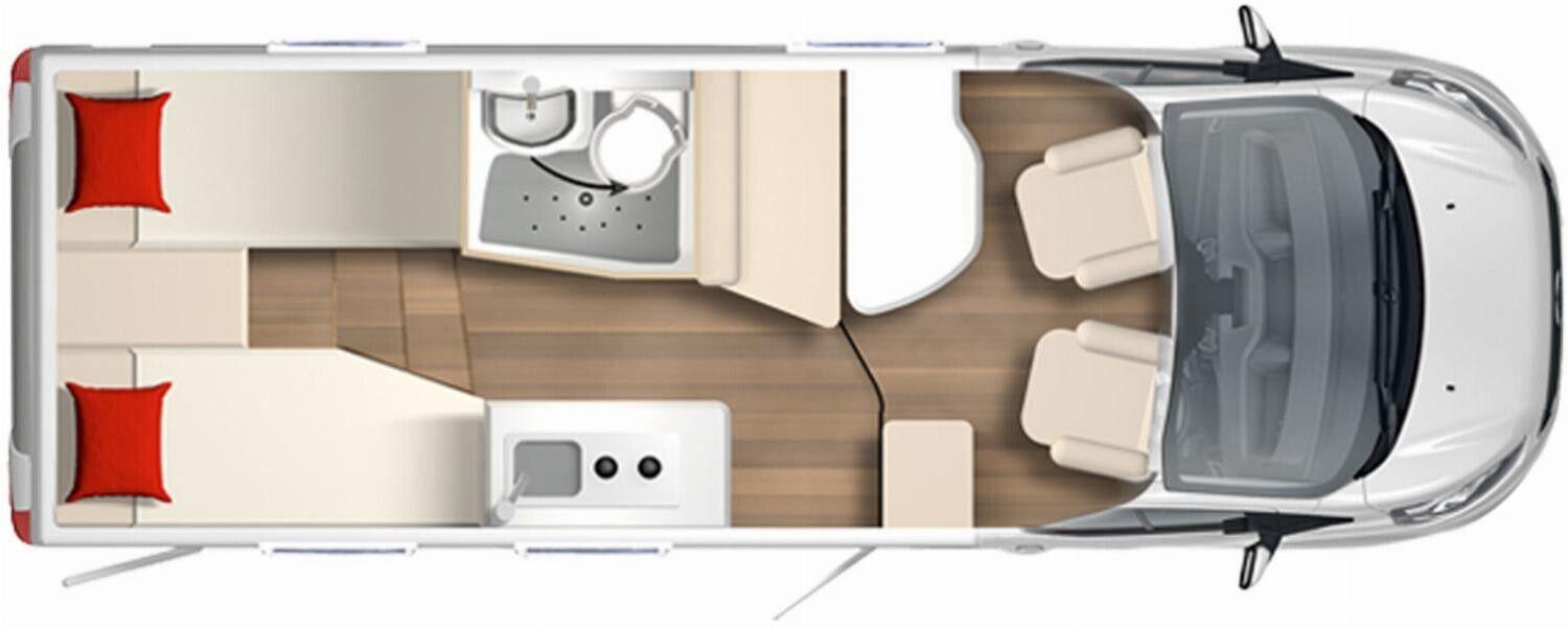 Wohnmobil Ford Transit Bürstner 620 G Lineo T mit 4 Sitzen und 3 Schlafplätzen