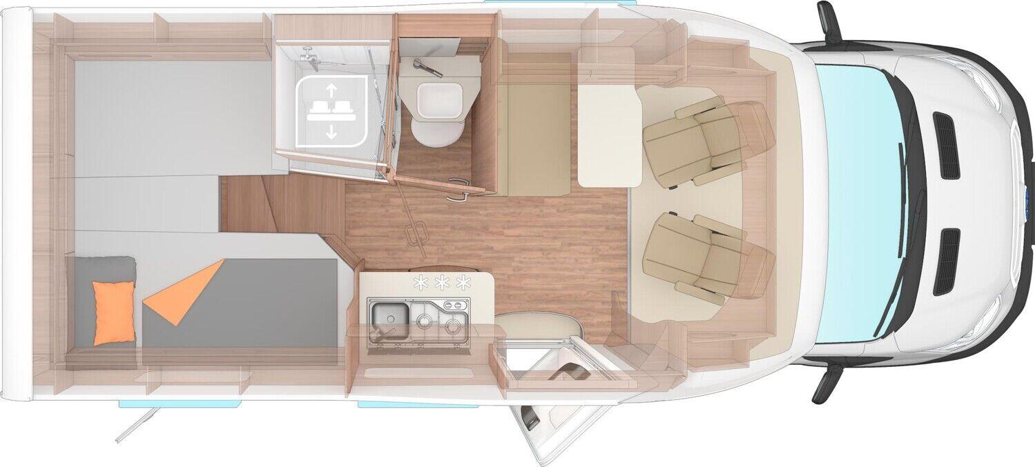 Wohnmobil Ford Transit Weinsberg 650 MF CaraLoft Ford mit 4 Sitzen und 2 Schlafplätzen