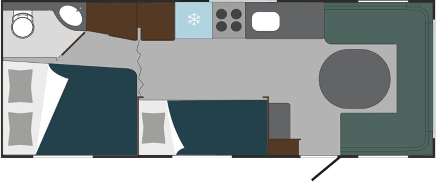 Wohnwagen Polar 650 FDC Black Edition mit 4 Schlafplätzen