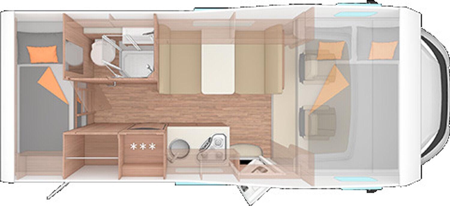 Wohnmobil Fiat Ducato Weinsberg 600 DKG CaraHome mit 6 Sitzen und 6 Schlafplätzen