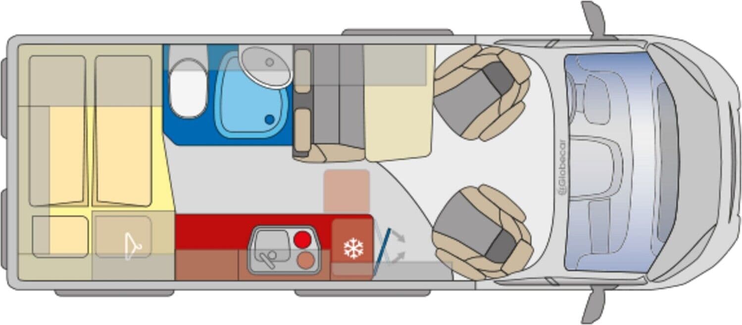 Wohnmobil Citroen Jumper Globecar Citroen 140 PS Summit 600 B Plus mit 4 Sitzen und 3 Schlafplätzen