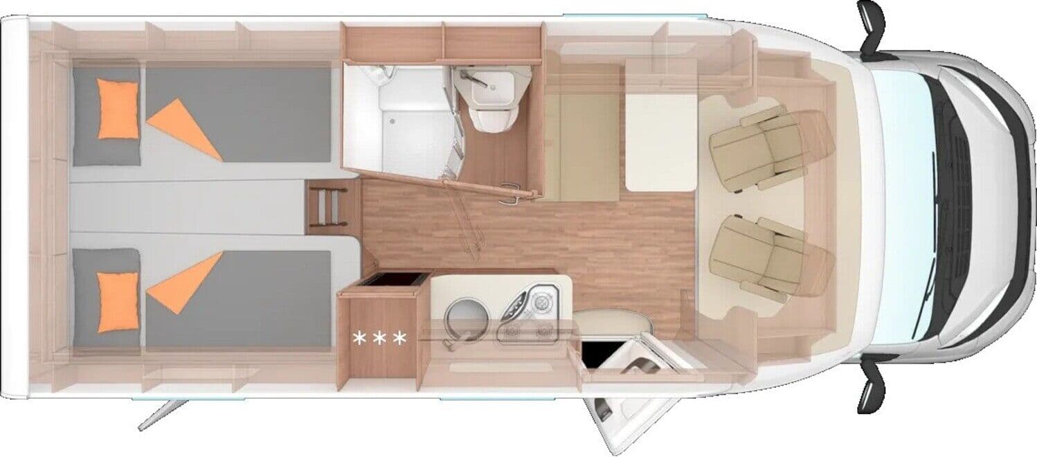 Wohnmobil Fiat Ducato Weinsberg 650 MEG CaraSuite EDITION SPICY mit 4 Sitzen und 4 Schlafplätzen