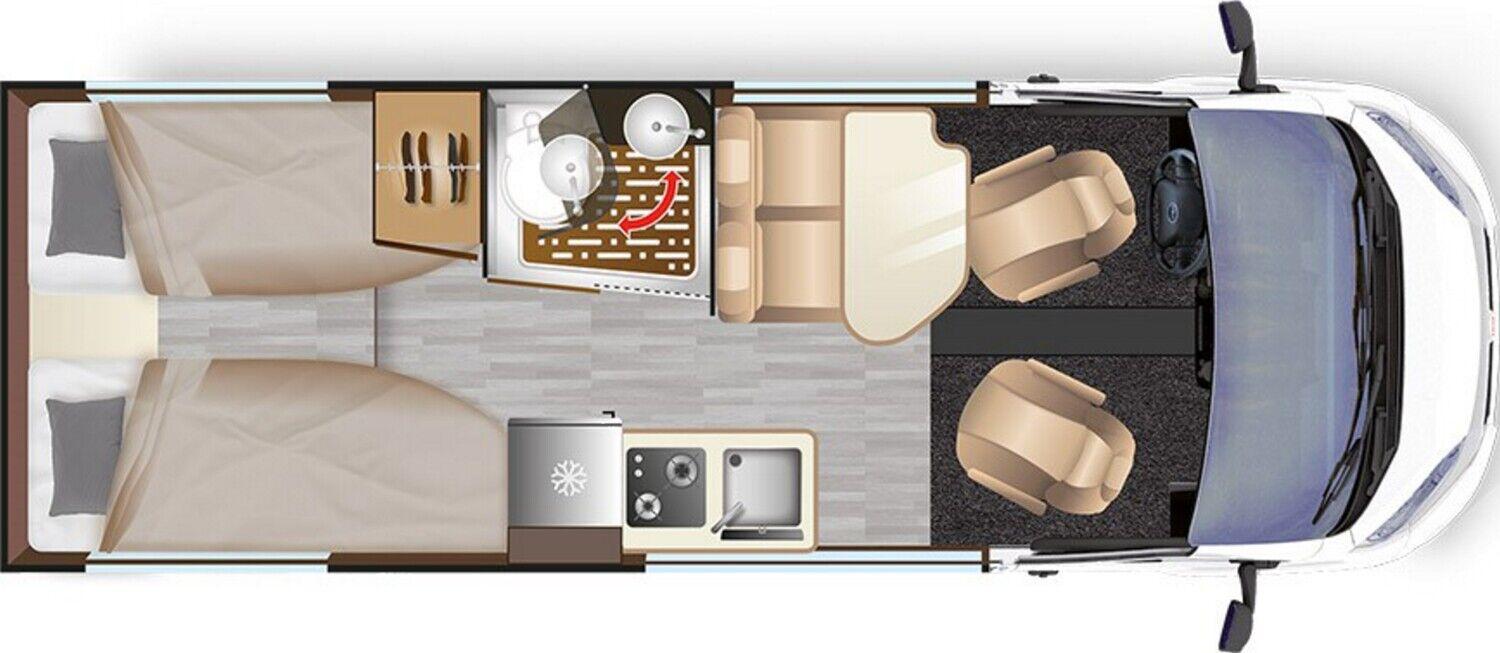 Wohnmobil Fiat Ducato Dreamer D68 UP Saphir Select mit 4 Sitzen und 2 Schlafplätzen