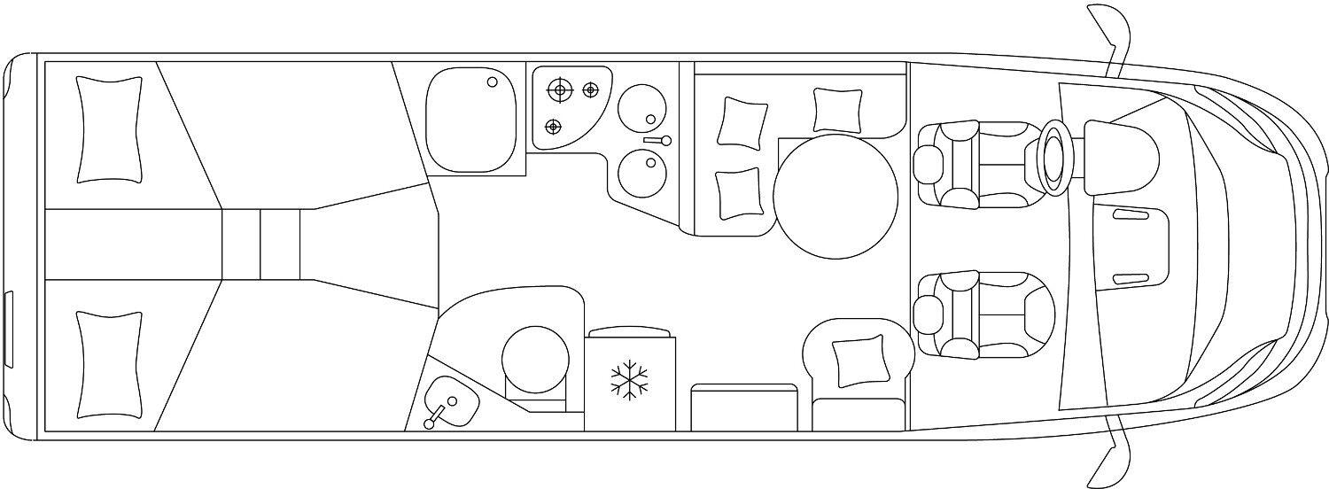 Wohnmobil Fiat Ducato Laika L 4009 Ecovip mit 4 Sitzen und 3 Schlafplätzen