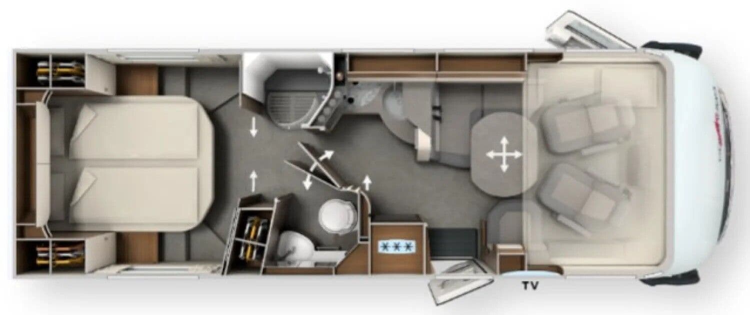 Wohnmobil Mercedes Sprinter Carthago I 5.0 QB L chic c-line mit 4 Sitzen und 2 Schlafplätzen