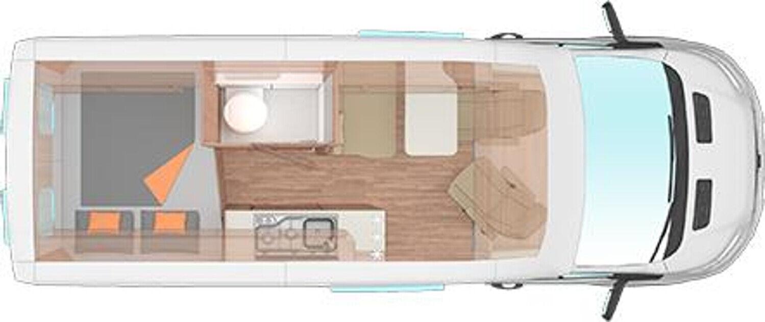 Wohnmobil Ford Transit Weinsberg 600 MQ CaraBus Ford mit 4 Sitzen und 3 Schlafplätzen