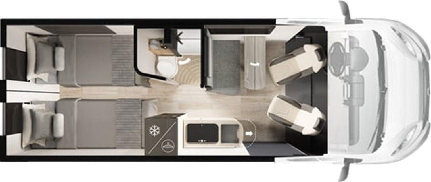 Wohnmobil Fiat Ducato Mobilvetta K 6.3 Aut Heavy LED Admiral mit 4 Sitzen und 2 Schlafplätzen