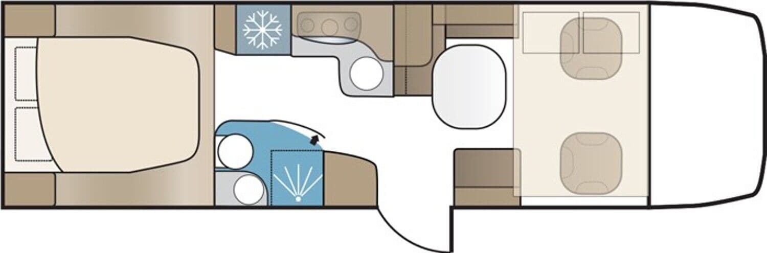 Wohnmobil Mercedes Sprinter Kabe I 810 LQB Travel Master Imperial mit 4 Sitzen und 2 Schlafplätzen