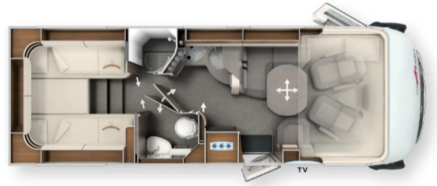 Wohnmobil Mercedes Sprinter Carthago I 4.9 LE chic c-line mit 4 Sitzen und 4 Schlafplätzen