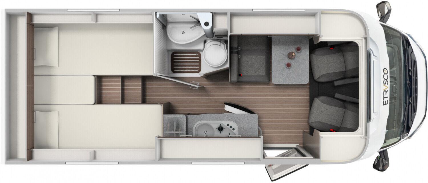 Wohnmobil Fiat Ducato Etrusco 6.6 SB V mit 4 Sitzen und 2 Schlafplätzen