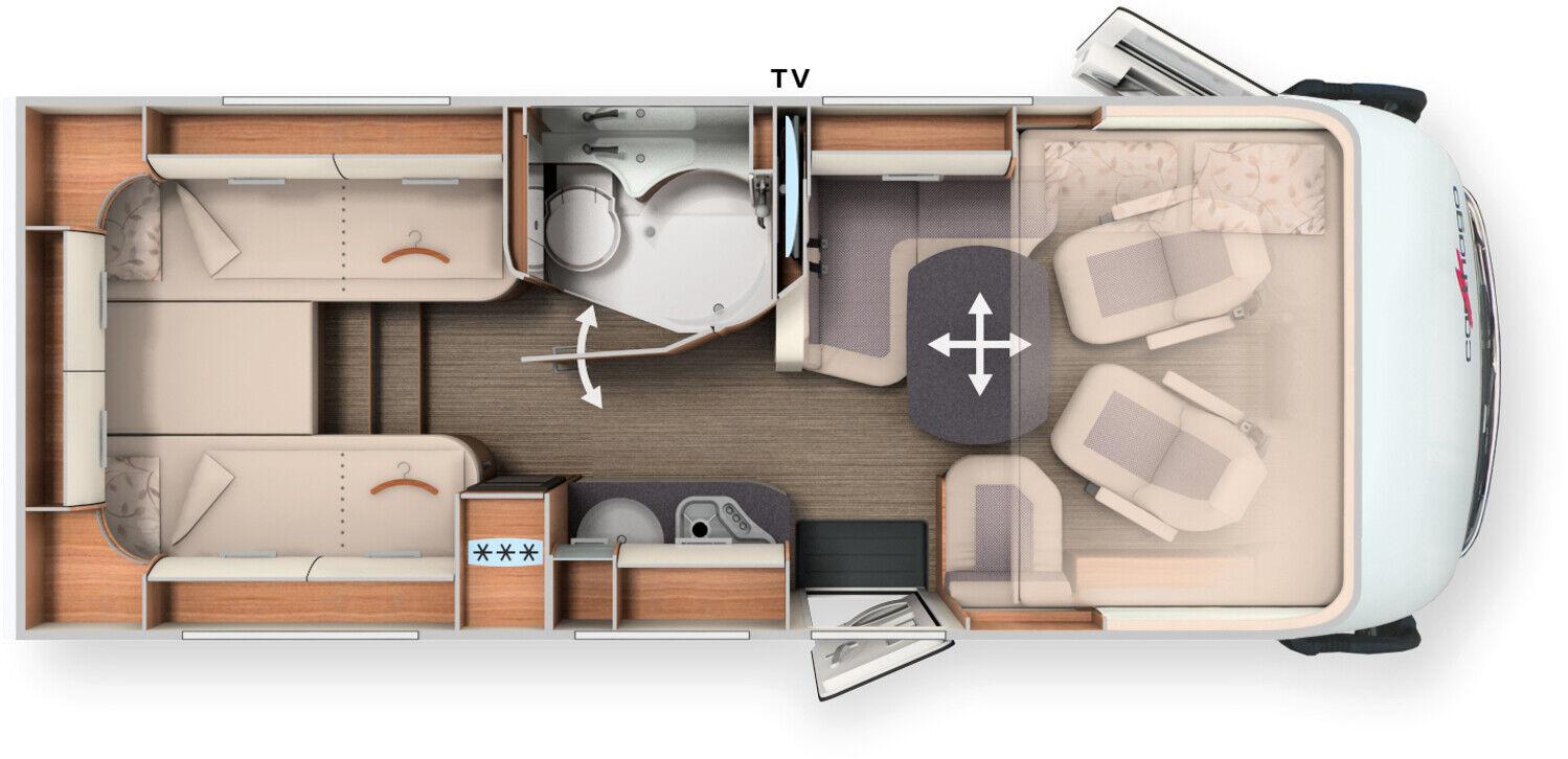 Wohnmobil Fiat Ducato Carthago 143 LE(409) c-tourer I mit 3 Sitzen und 4 Schlafplätzen