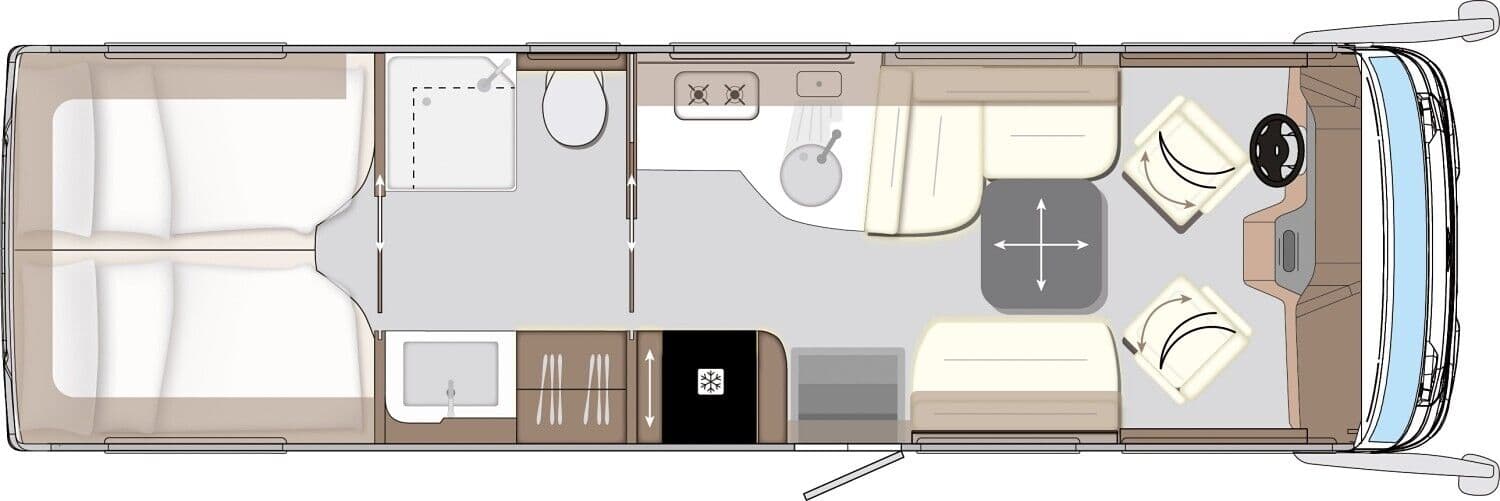 Wohnmobil Iveco Daily Concorde 850 LI NEUER GRUNDRISS GSR2 Carver mit 4 Sitzen und 4 Schlafplätzen