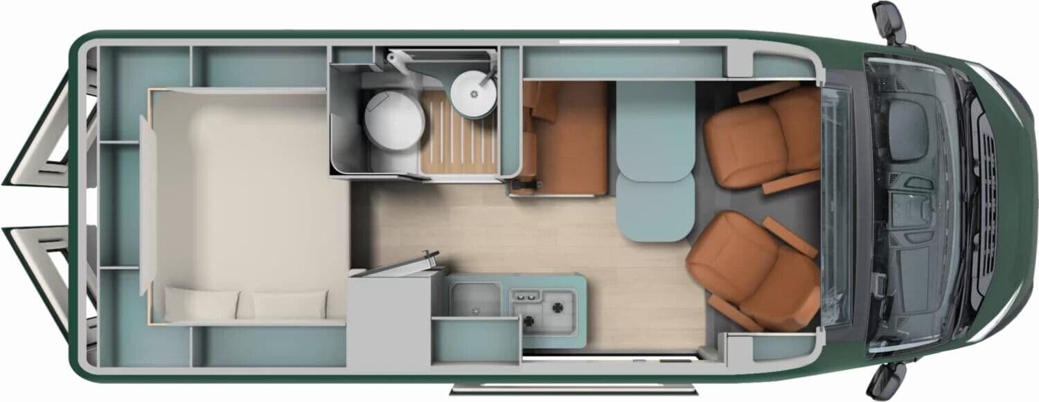 Wohnmobil Fiat Ducato Laika Verde Mugello Kosmo Supremo mit 4 Sitzen und 2 Schlafplätzen