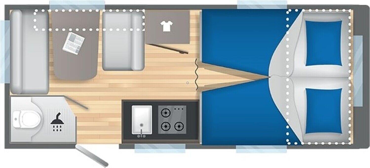 Wohnwagen Caravelair 472 STYLE Fußbodenheizung Alba mit 3 Schlafplätzen