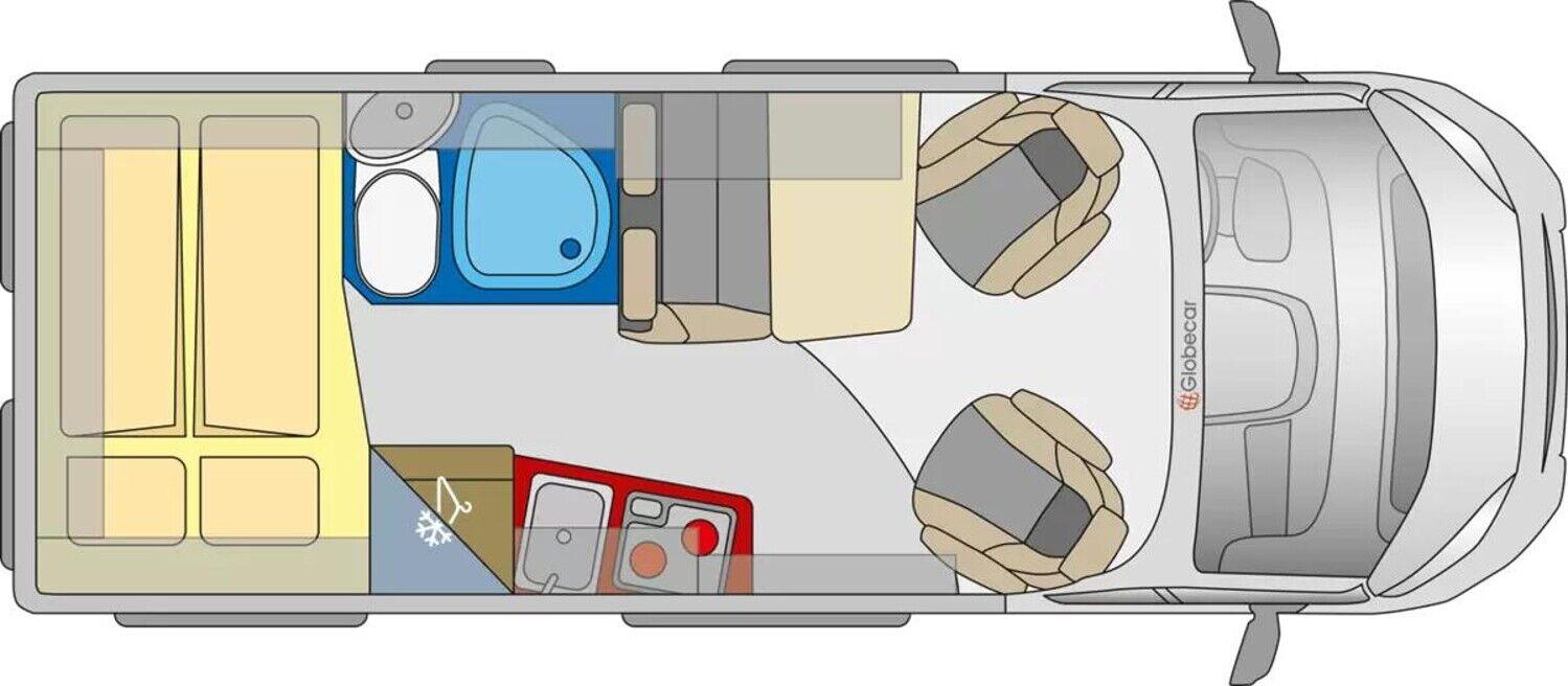 Wohnmobil Citroen Jumper Globecar 600 Globescout Plus mit 4 Sitzen und 4 Schlafplätzen