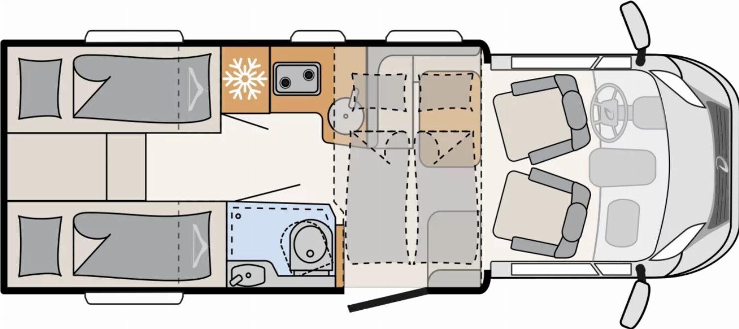 Wohnmobil Fiat Ducato Dethleffs T 6812 EB Just Camp Active mit 4 Sitzen und 2 Schlafplätzen