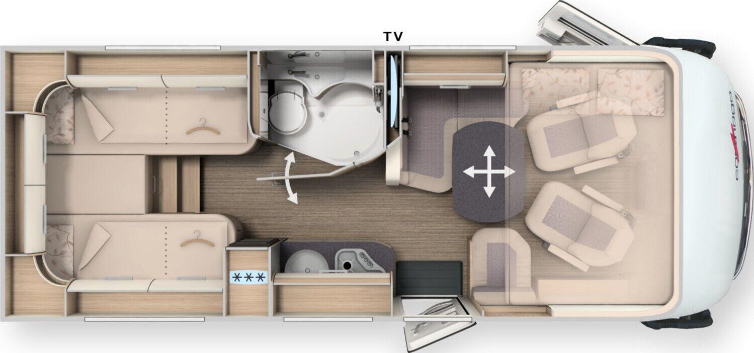 Wohnmobil Fiat Ducato Carthago 143 KB LE comfort Fiat C1-tourer I mit 4 Sitzen und 4 Schlafplätzen