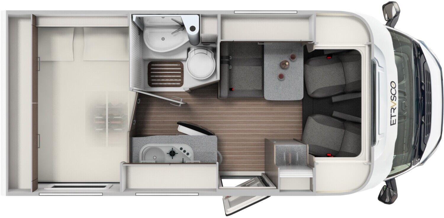 Wohnmobil Etrusco 5900 DB V mit 4 Sitzen und 2 Schlafplätzen