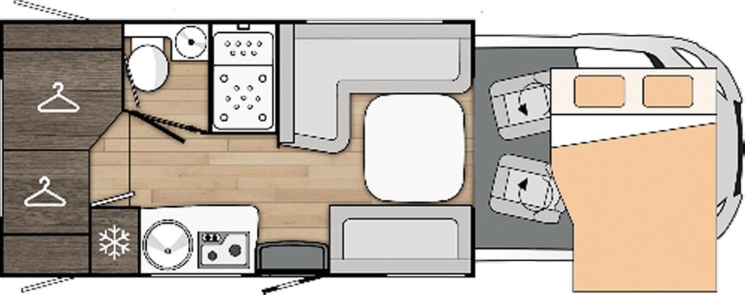 Wohnmobil Ford Transit Benimar T483 Tessoro mit 5 Sitzen und 5 Schlafplätzen