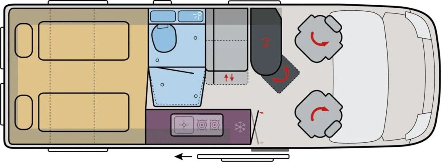 Wohnmobil Fiat Ducato VANTourer GO! 630 L mit 4 Sitzen und 2 Schlafplätzen