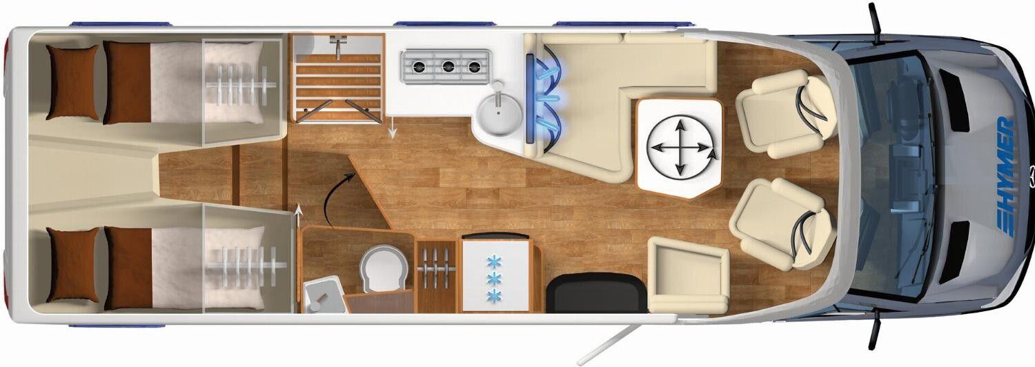 Wohnmobil Mercedes Sprinter Hymer 780 B-Klasse ML T mit 4 Sitzen und 2 Schlafplätzen